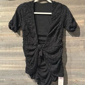 HAH by free people lace stretch tie cardigan size small